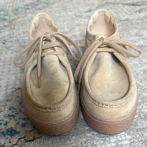 Hush Puppies Tan Suede Lace-Up Shoes